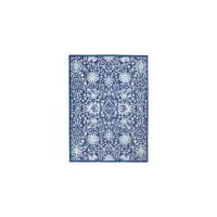 Photo of Navy and Ivory Intricate Floral Area Rug