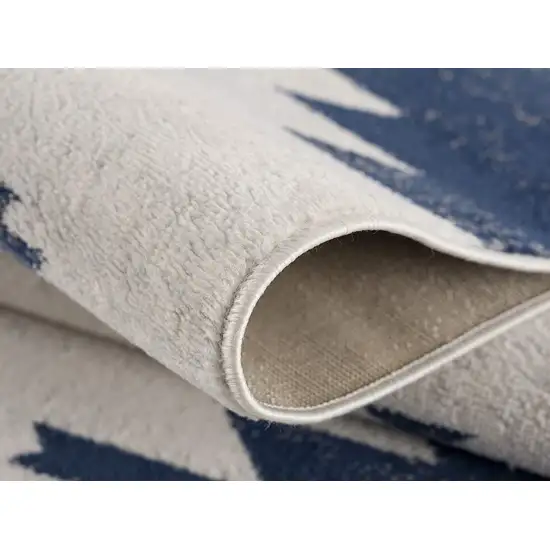 Blue and Ivory Southwestern Area Rug Photo 7