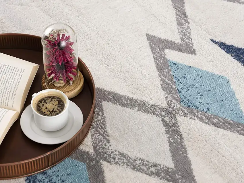 Blue and Ivory Southwestern Area Rug Photo 6