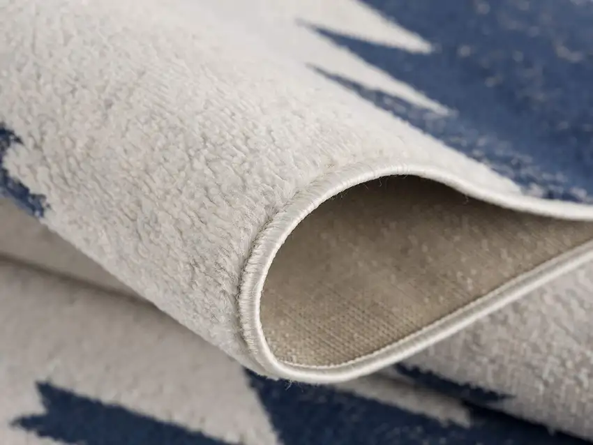 6' Blue And Ivory Southwestern Runner Rug Photo 7