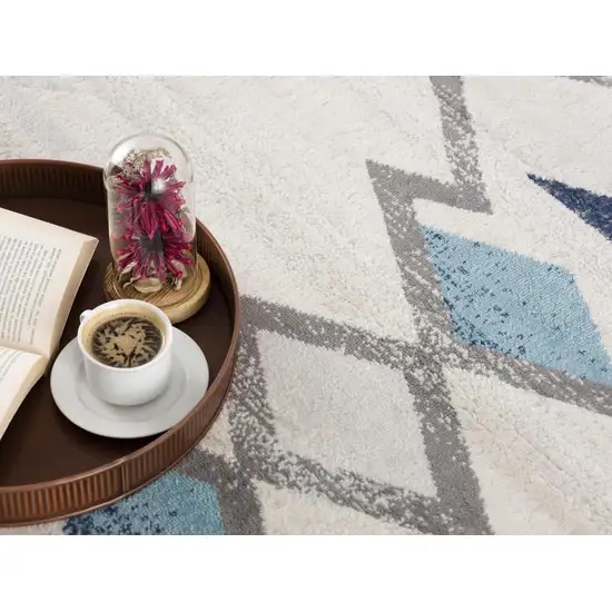 Blue and Ivory Southwestern Area Rug Photo 6