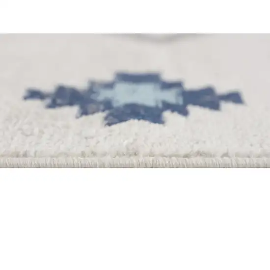 Blue and Ivory Southwestern Area Rug Photo 3