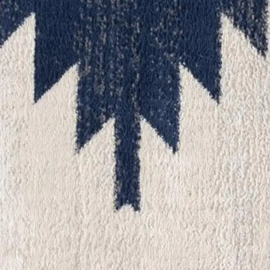 Blue and Ivory Southwestern Area Rug Photo 3
