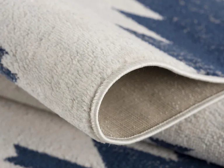 Navy and Ivory Tribal Pattern Area Rug Photo 4
