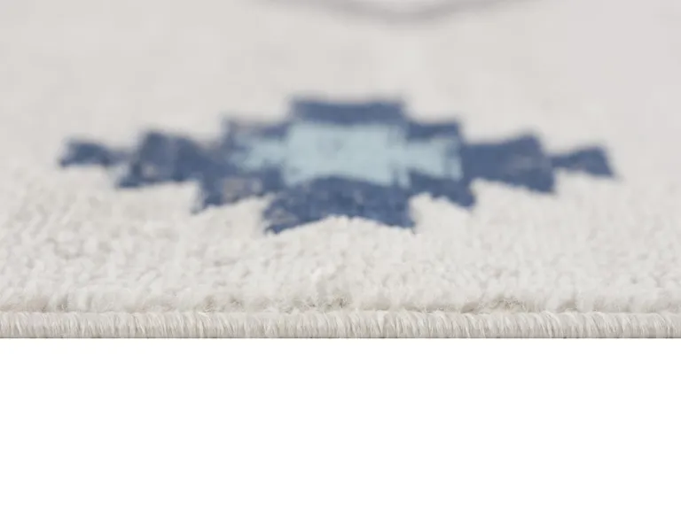 Navy and Ivory Tribal Pattern Area Rug Photo 3