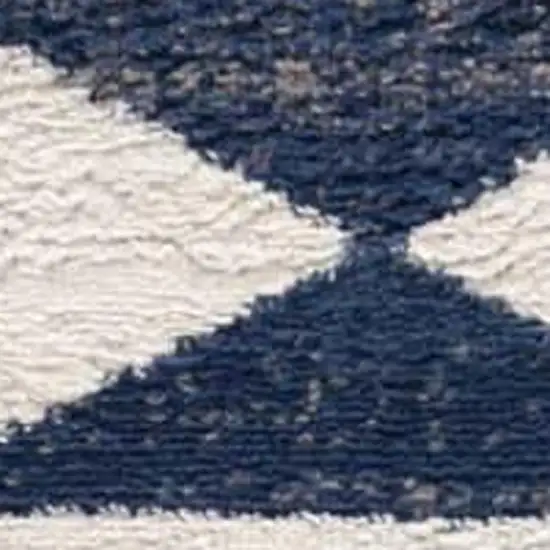 13' Blue And Ivory Southwestern Runner Rug Photo 3