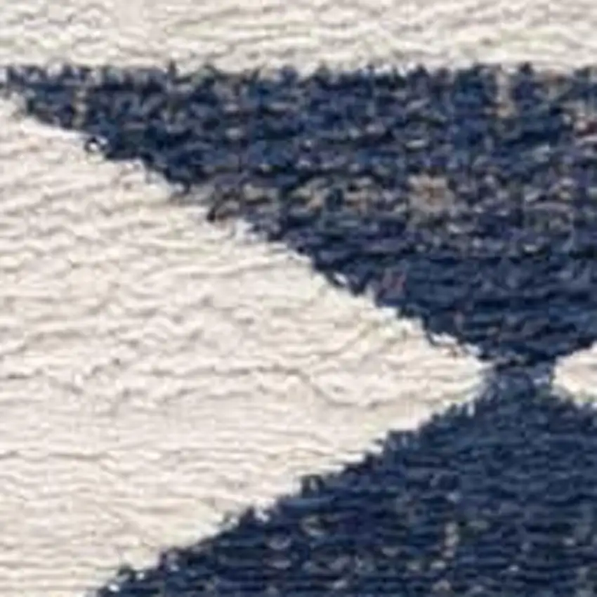 15' Blue And Ivory Southwestern Runner Rug Photo 3