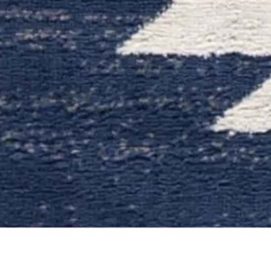 8' Blue And Ivory Southwestern Runner Rug Photo 3