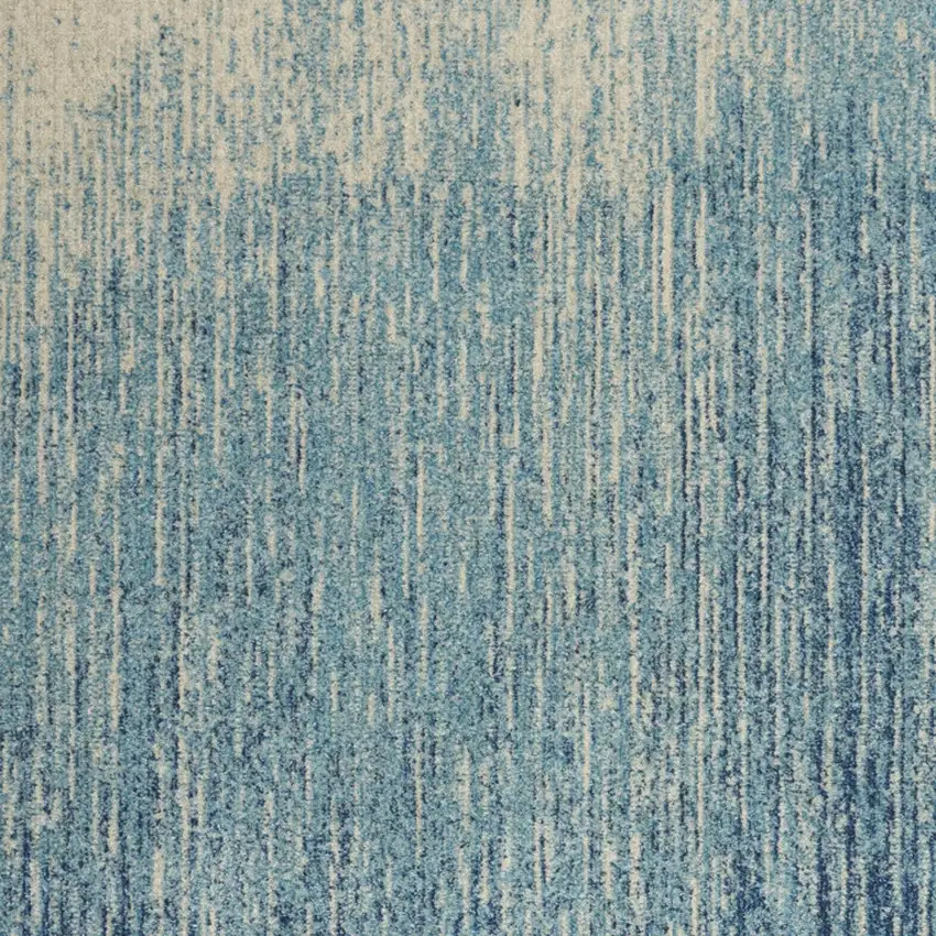Blue And Ivory Abstract Area Rug Photo 5