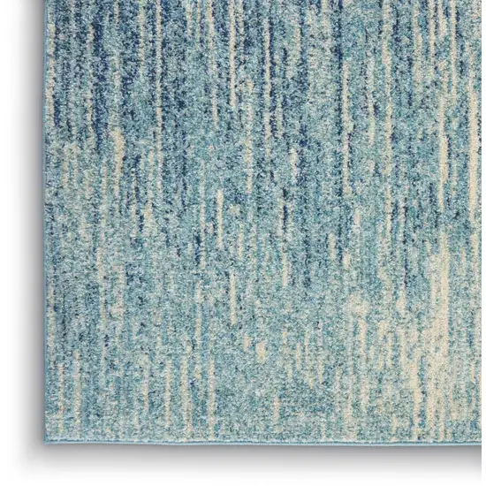 Blue And Ivory Abstract Area Rug Photo 8