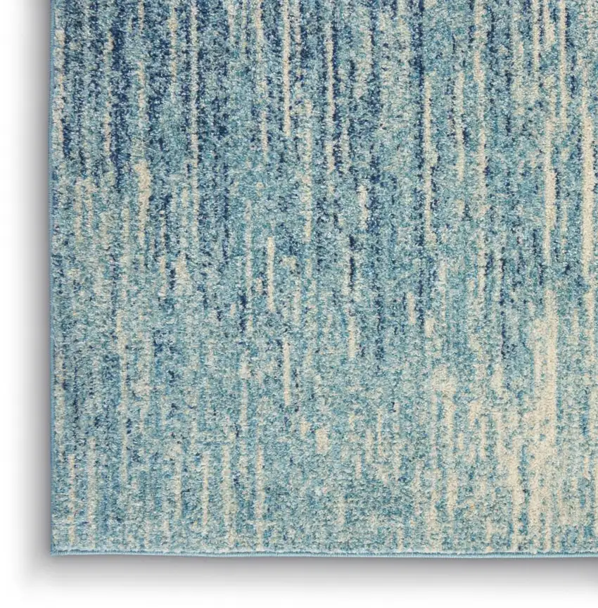 Blue And Ivory Abstract Area Rug Photo 8