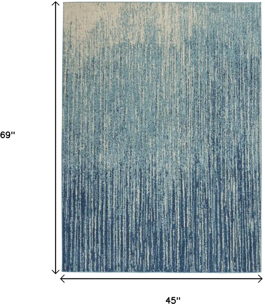 Blue And Ivory Abstract Area Rug Photo 9