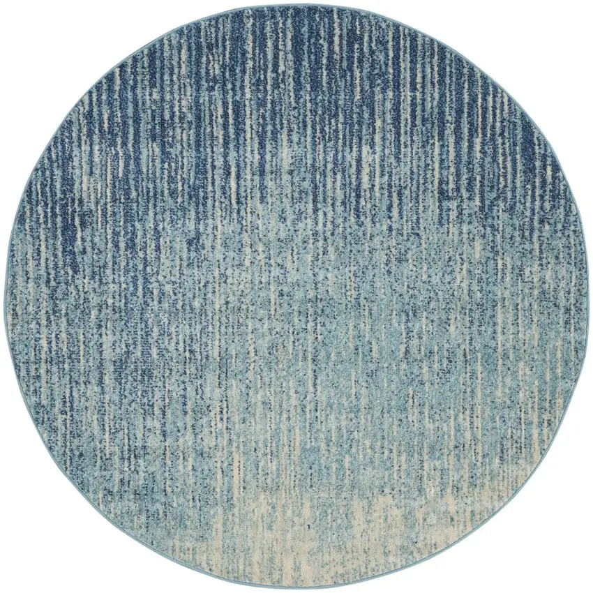 Navy and Light Blue Abstract Area Rug Photo 9
