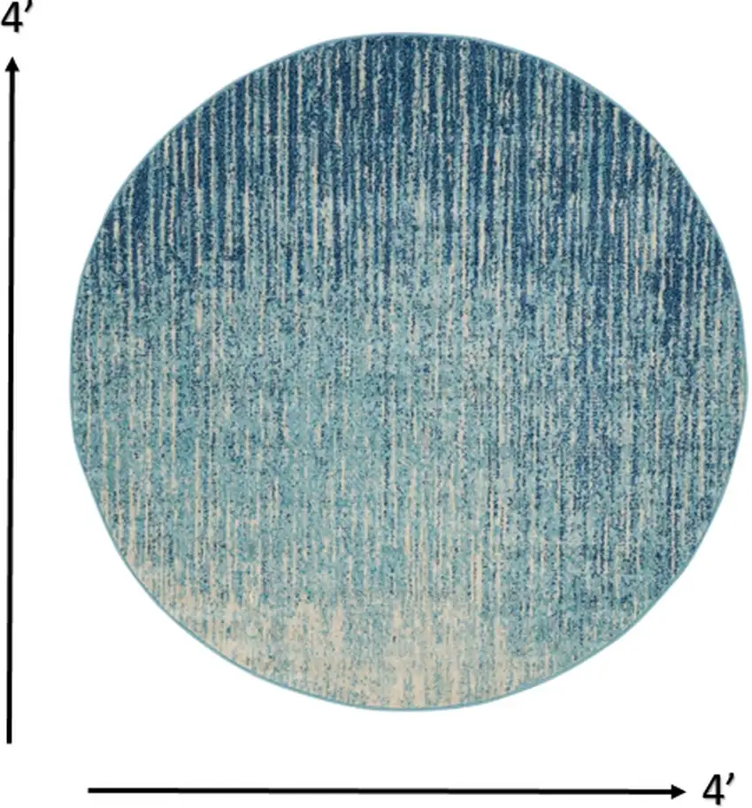 Navy and Light Blue Abstract Area Rug Photo 5