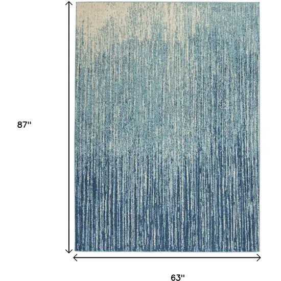 Blue And Ivory Abstract Area Rug Photo 9