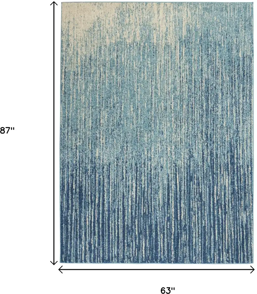 Blue And Ivory Abstract Area Rug Photo 9