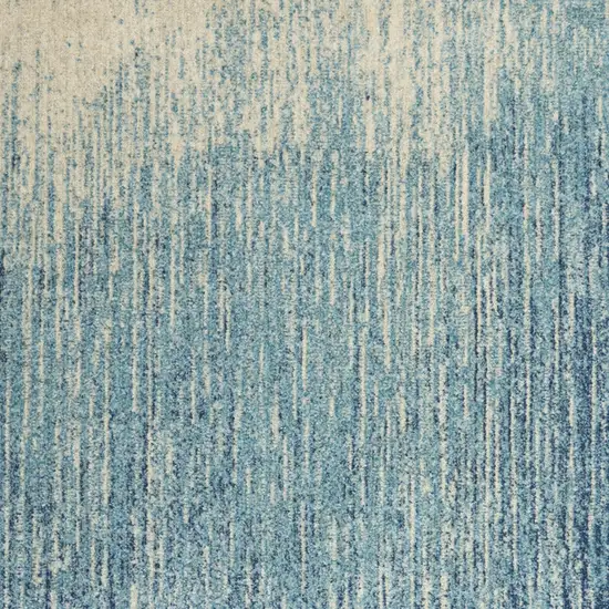 Blue And Ivory Abstract Area Rug Photo 5