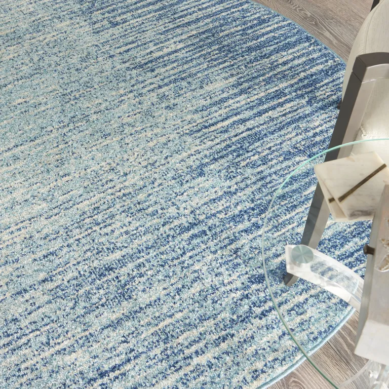 Navy and Light Blue Abstract Area Rug Photo 3