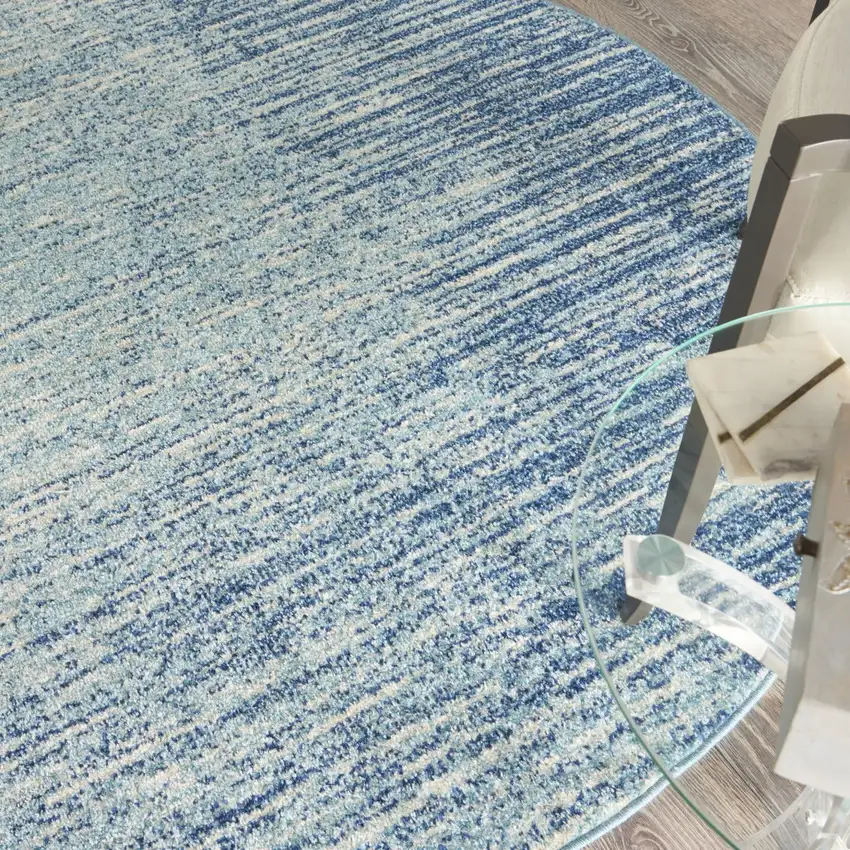 Navy and Light Blue Abstract Area Rug Photo 7