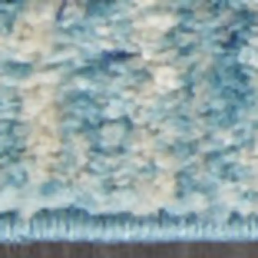 Blue And Ivory Abstract Area Rug Photo 3
