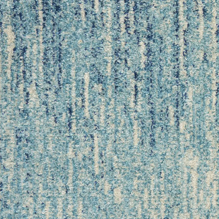 Blue And Ivory Abstract Area Rug Photo 4
