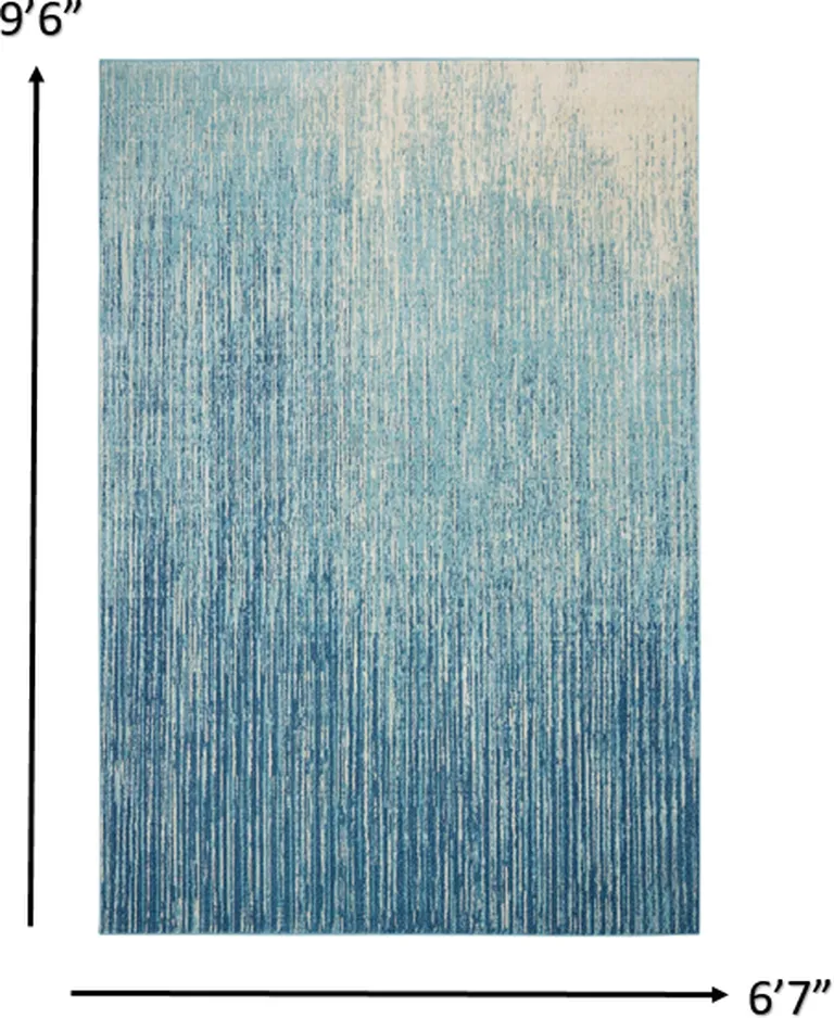 Navy and Light Blue Abstract Area Rug Photo 4