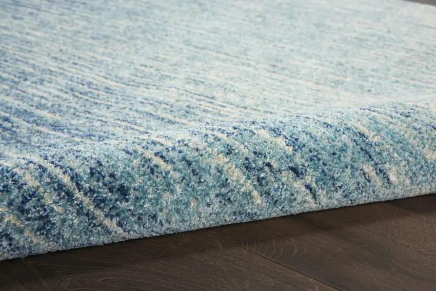 Blue And Ivory Abstract Area Rug Photo 7