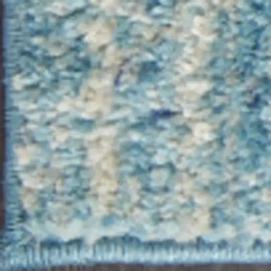 Blue And Ivory Abstract Area Rug Photo 9