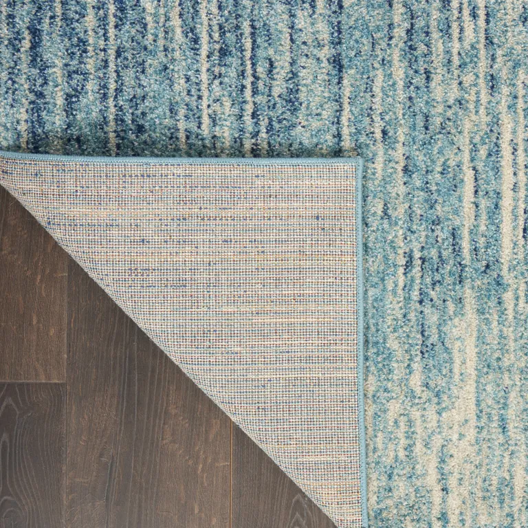 Navy and Light Blue Abstract Area Rug Photo 4