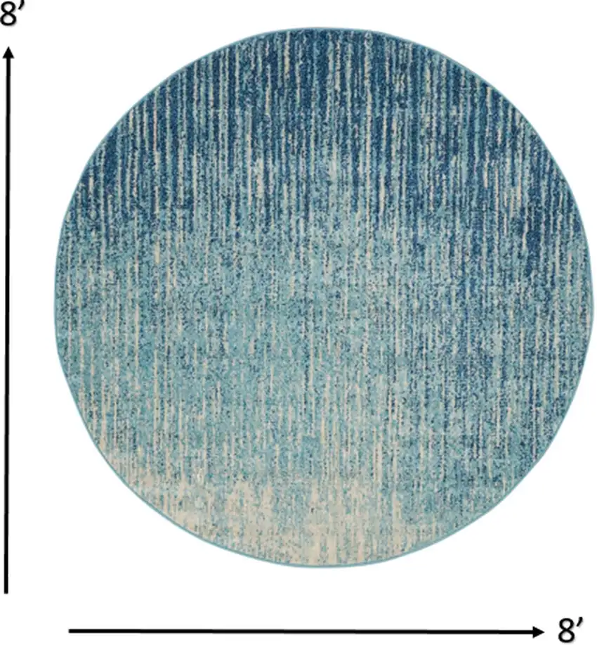 Navy and Light Blue Abstract Area Rug Photo 6