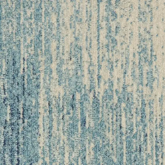 6' Blue And Ivory Abstract Runner Rug Photo 5