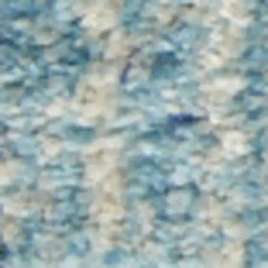 6' Blue And Ivory Abstract Runner Rug Photo 4