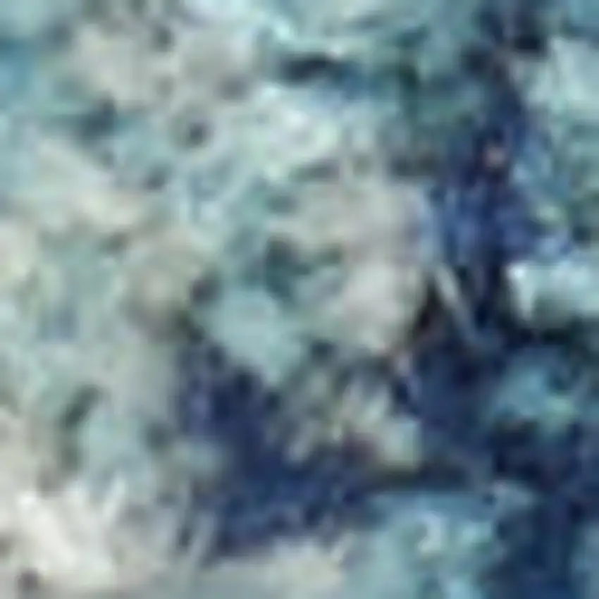 6' Blue And Ivory Abstract Runner Rug Photo 1