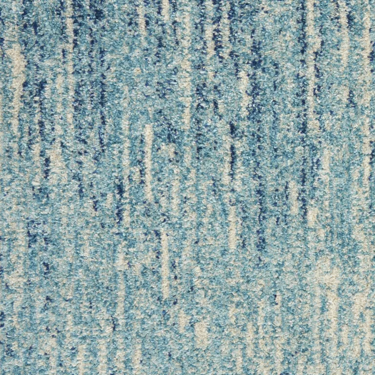 Navy and Light Blue Abstract Runner Rug Photo 5