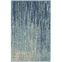 Photo of Navy and Light Blue Abstract Scatter Rug