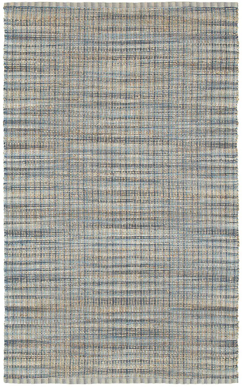 Blue and Ivory Hand Woven Area Rug Photo 4