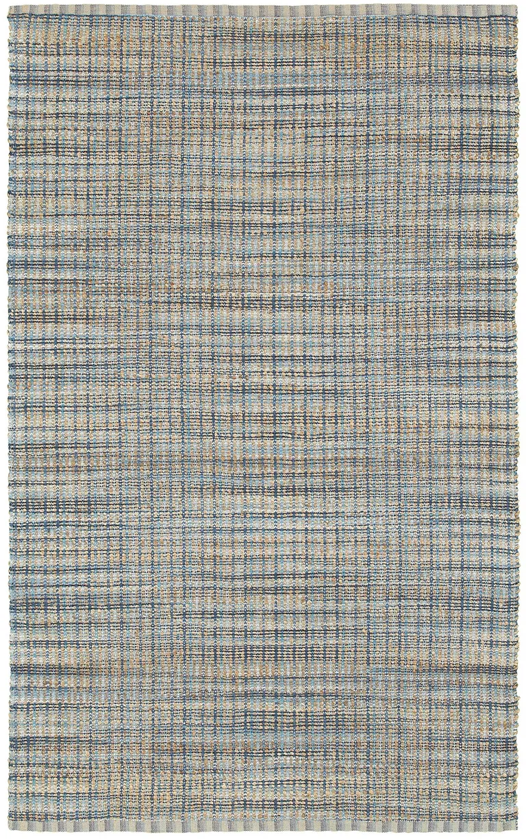 Navy and Natural Interwoven Area Rug Photo 2