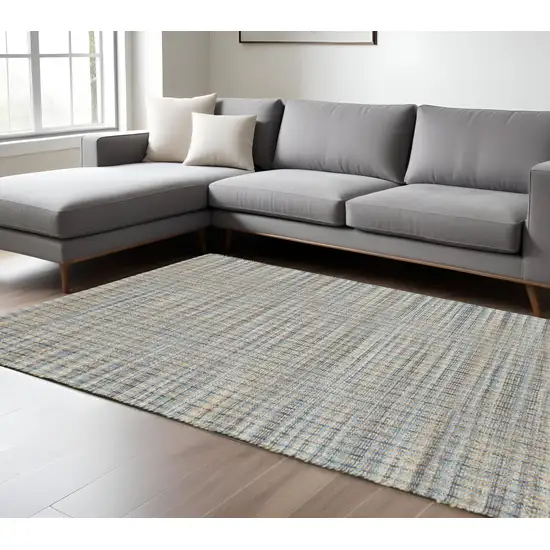 Blue and Ivory Hand Woven Area Rug Photo 1