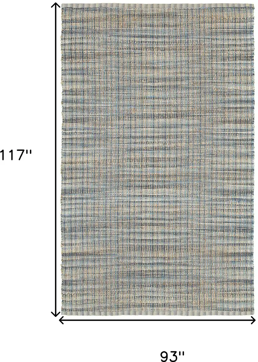 Blue and Ivory Hand Woven Area Rug Photo 3