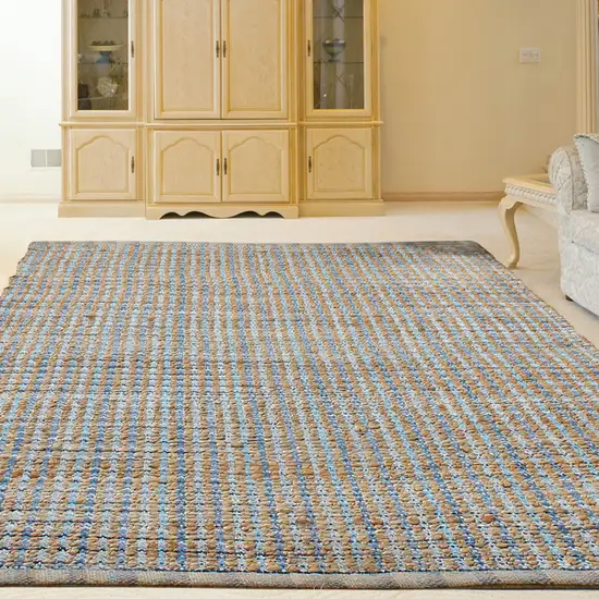 Navy and Natural Interwoven Area Rug Photo 8