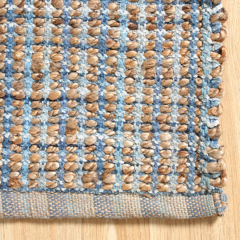 Navy and Natural Interwoven Area Rug Photo 4