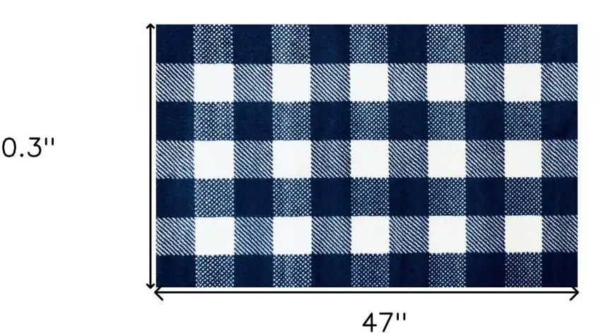 Navy and White Buffalo Plaid Washable Floor Mat Photo 4