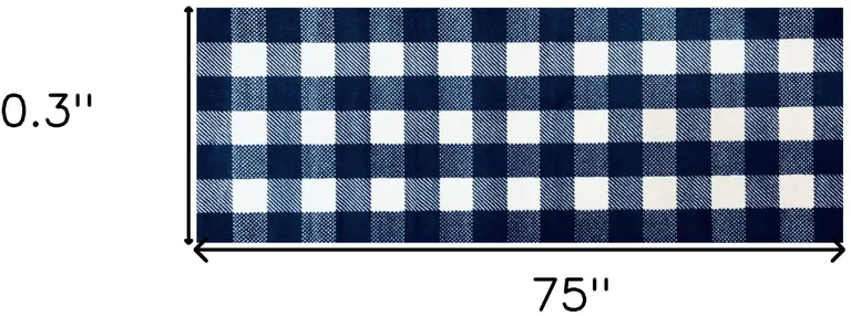 Navy and White Buffalo Plaid Washable Runner Rug Photo 4
