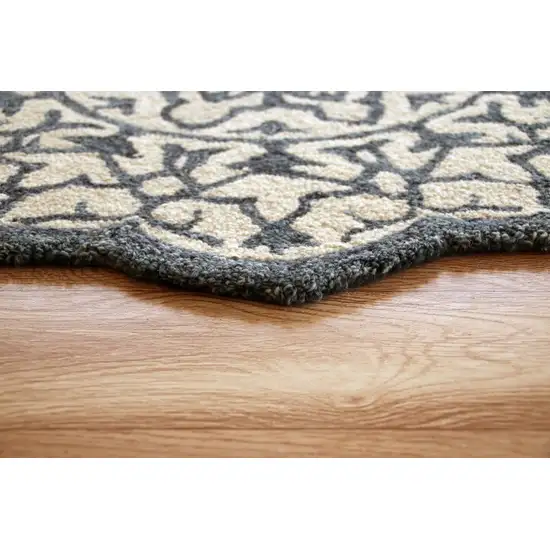 Navy and White Decorative Hearth Rug Photo 3