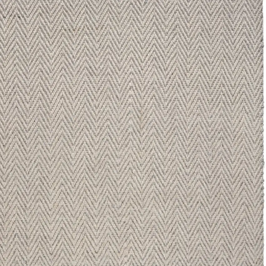 Oatmeal Braided Herringbone Area Rug With Fringe Photo 4