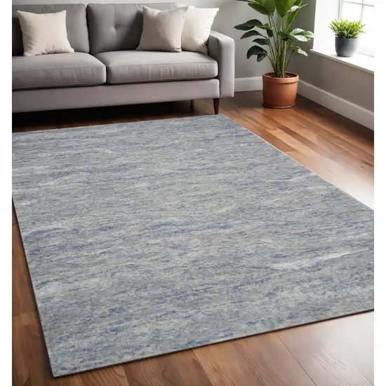 Blue And Beige Abstract Hand Tufted Area Rug Photo 1