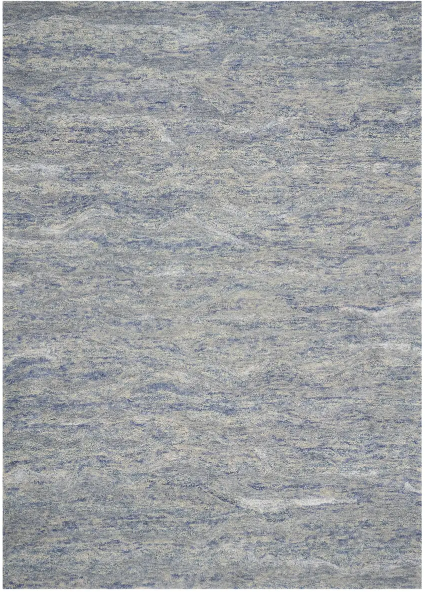 Ocean Blue Hand Tufted Abstract Indoor Area Rug Photo 2
