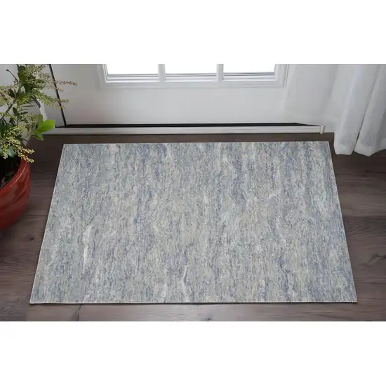 Blue And Beige Abstract Hand Tufted Area Rug Photo 1