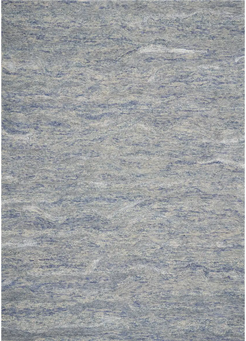9'X12' Ocean Blue Hand Tufted Abstract Indoor Area Rug Photo 2