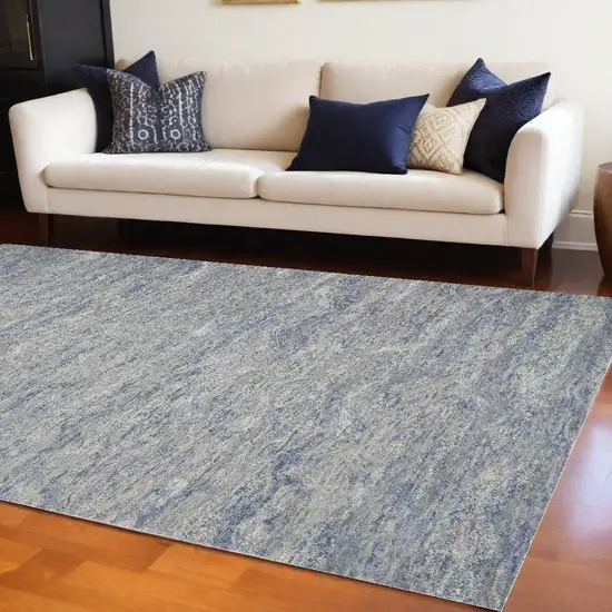 9'X12' Ocean Blue Hand Tufted Abstract Indoor Area Rug Photo 1
